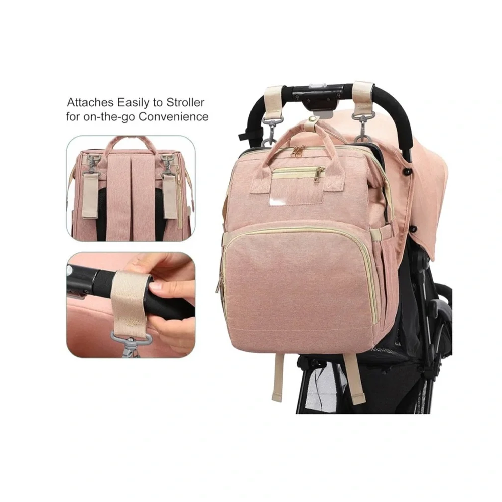 Realer Blue and Pink Diaper Bag Backpack